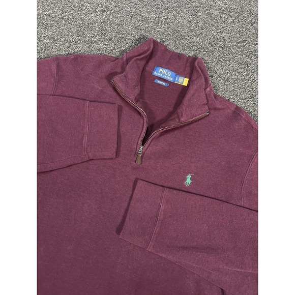 Polo Ralph Lauren Other - Polo Ralph Lauren 1/4 Zip Sweater Men's Large Estate Rib Pony Preppy Burgundy